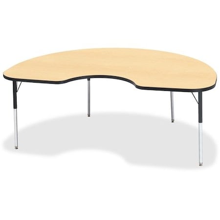 Jonti-Craft TABLE, KIDNEY, 48X72, MAPLE/BK JNT6423JCA011